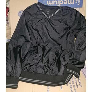 Vtg Vans Pullover Long Sleeve Light Jacket Black Mens Small CL